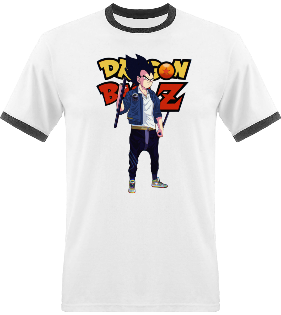T-shirt Dragon Ball Végéta Avec Bordure