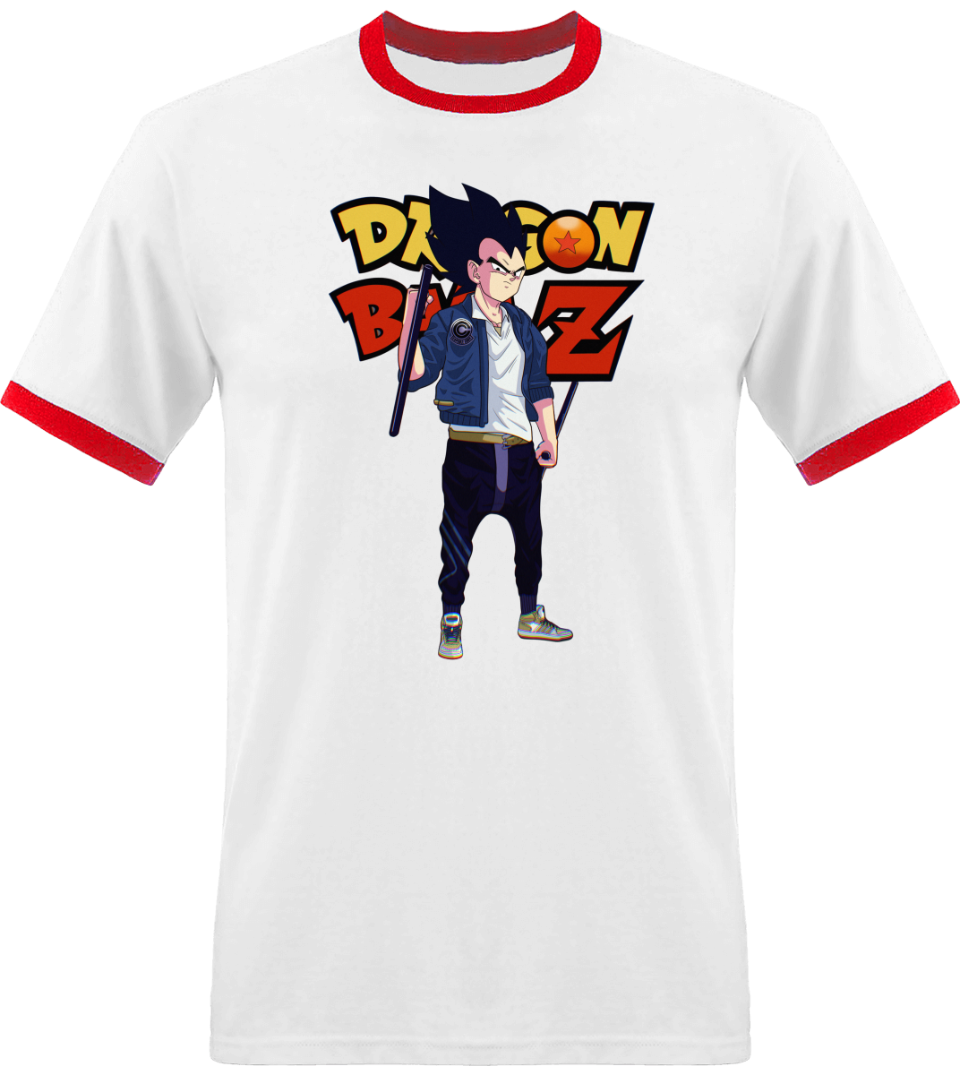 T-shirt Dragon Ball Végéta Avec Bordure