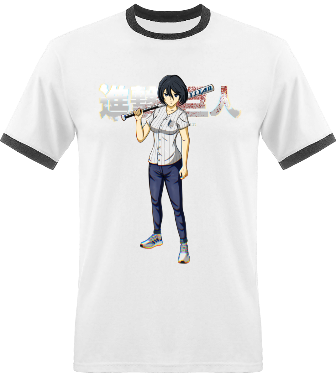 T-shirt SNK Mikasa Avec Bordure