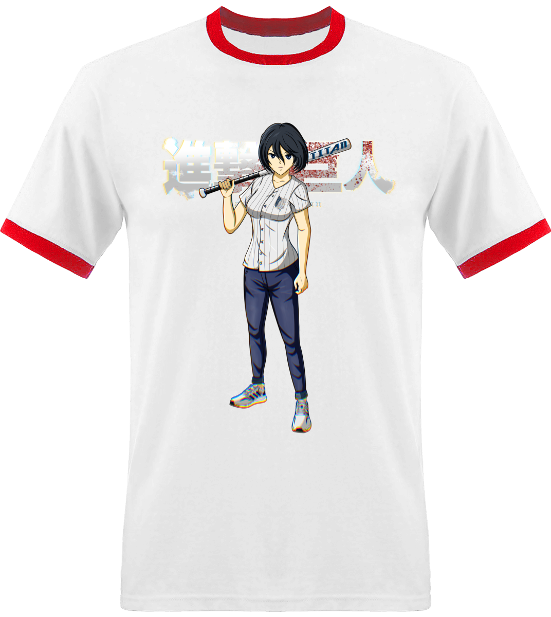T-shirt SNK Mikasa Avec Bordure