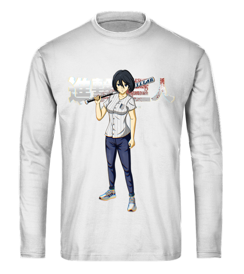 T Shirt Attaque Des Titans Bio à Manches Longues Mikasa