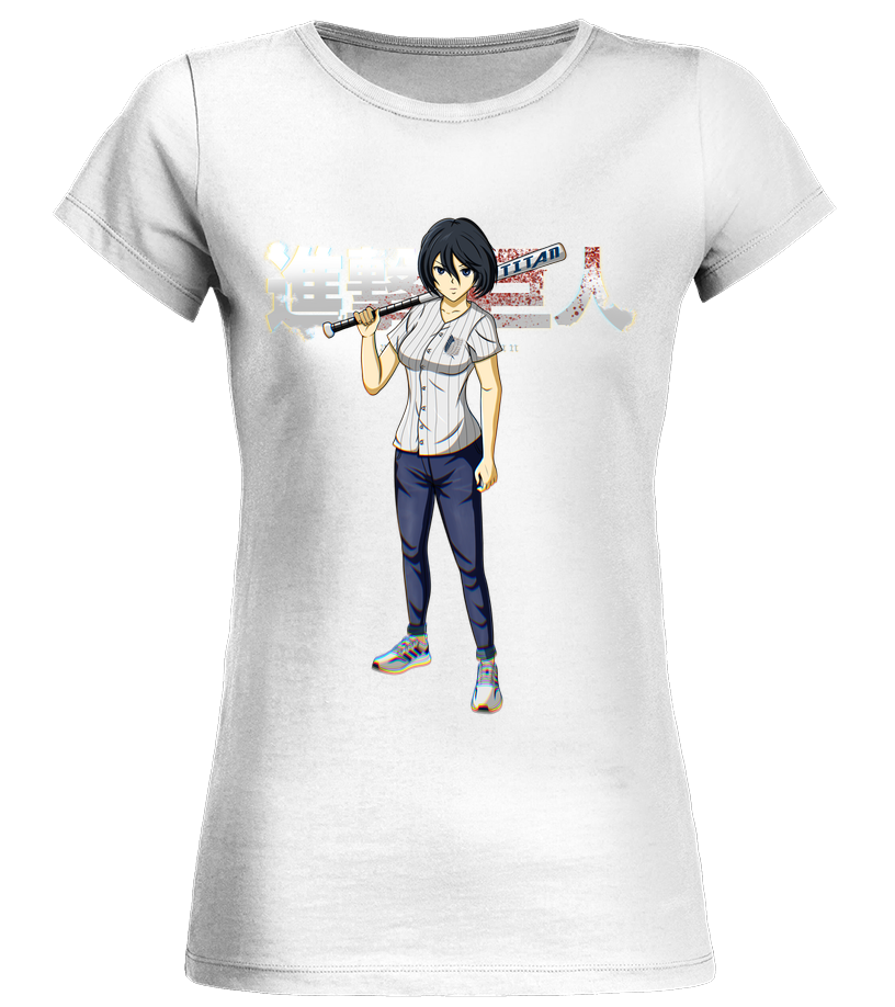 T Shirt Attaque Des Titans Femme Bio Mikasa