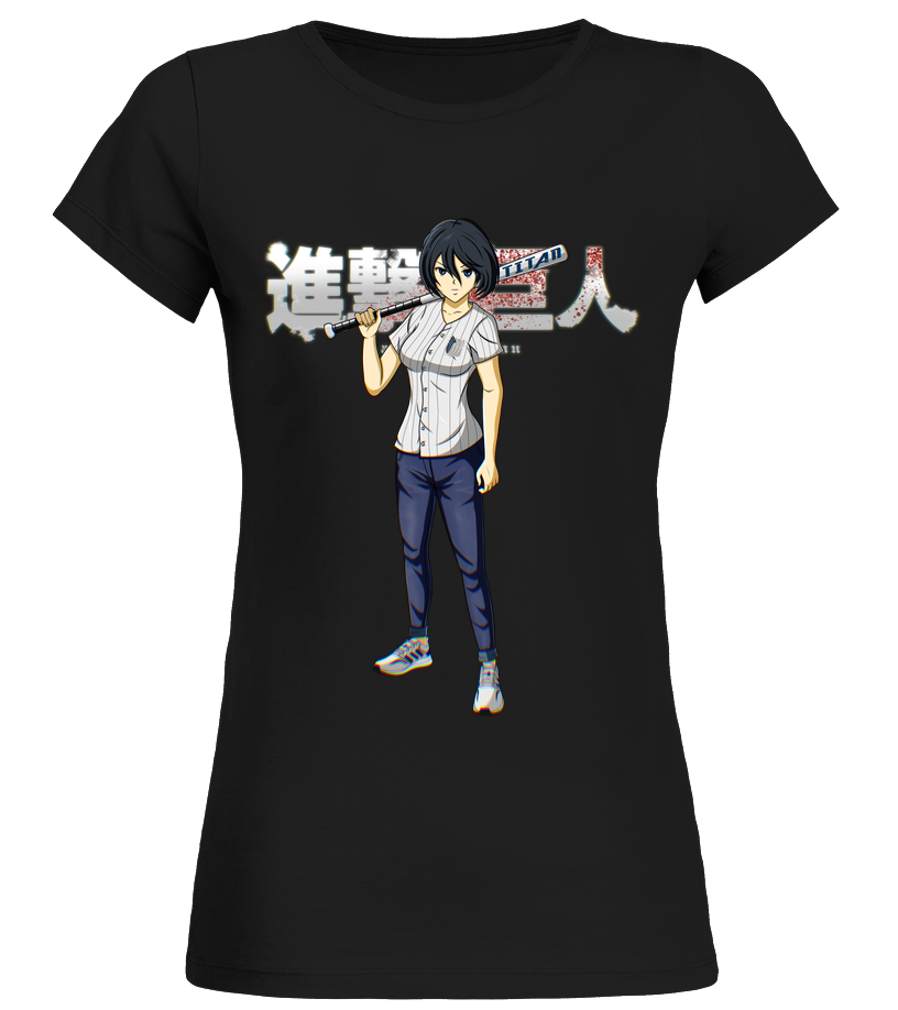 T Shirt Attaque Des Titans Femme Bio Mikasa