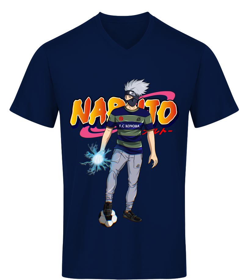 T Shirt Naruto Col V Bio Kakashi