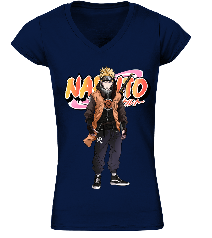T shirt Naruto col V Bio