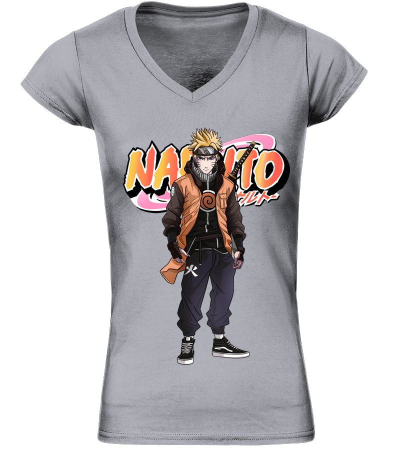 T shirt Naruto col V Bio