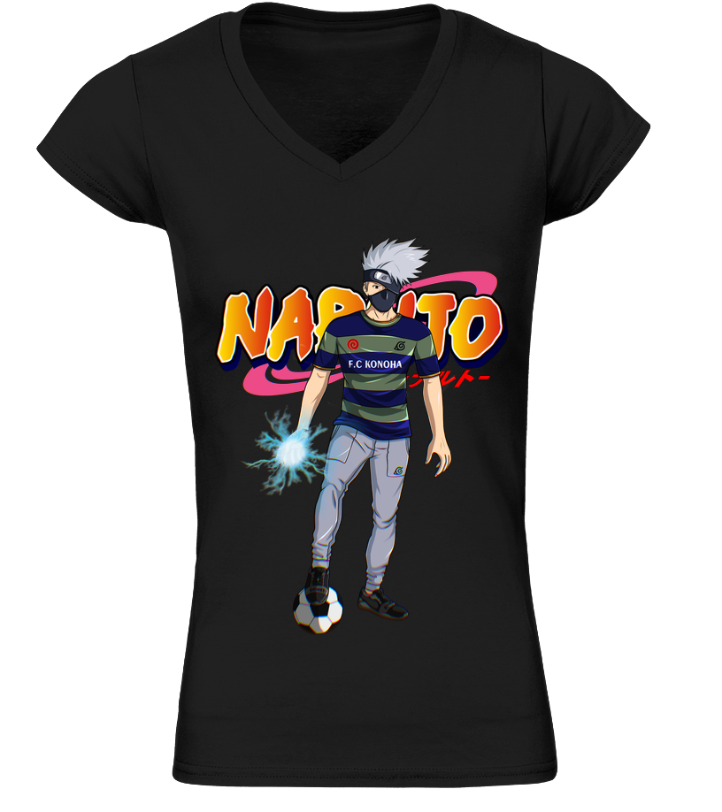 T Shirt Naruto Femme Col V Bio Kakashi