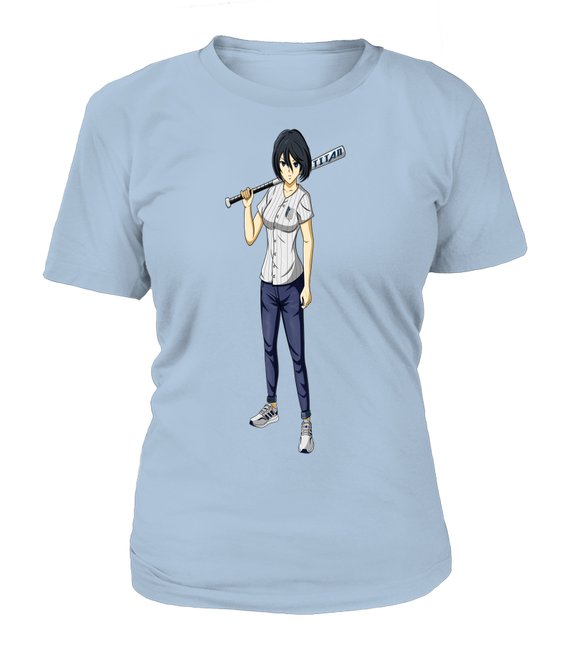 T-Shirt Attaque Des Titans Femme Mikasa Baseball