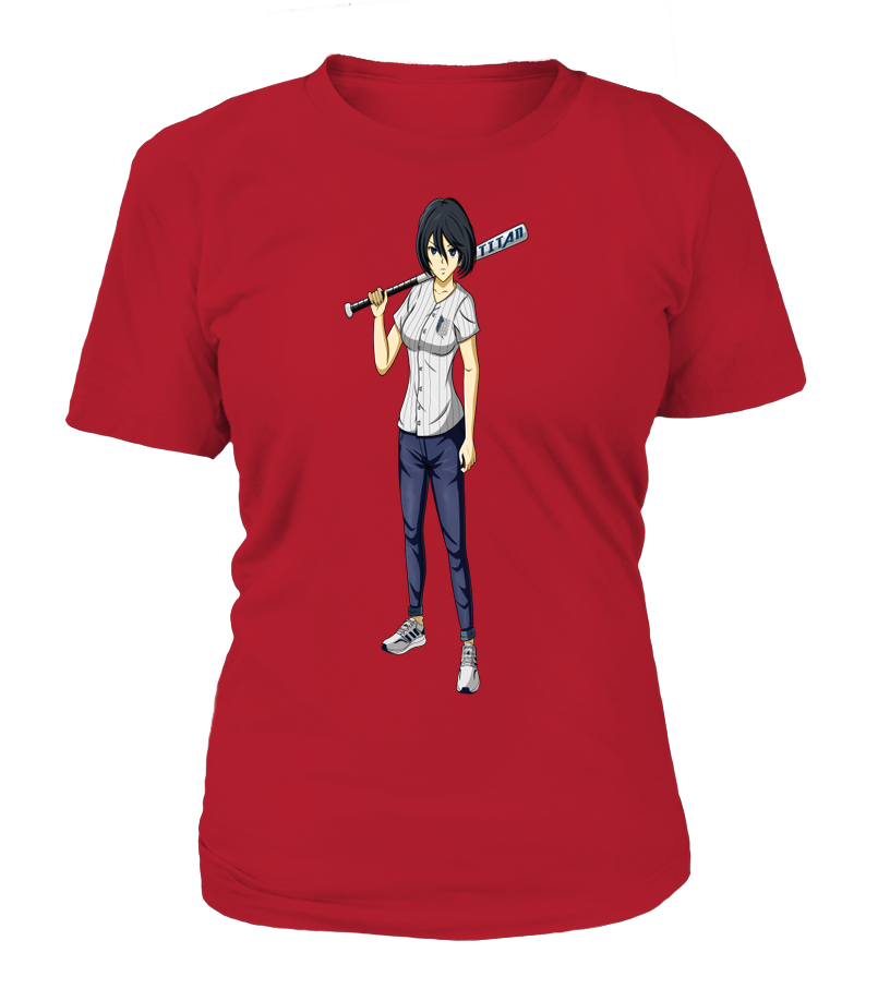 T-Shirt Attaque Des Titans Femme Mikasa Baseball