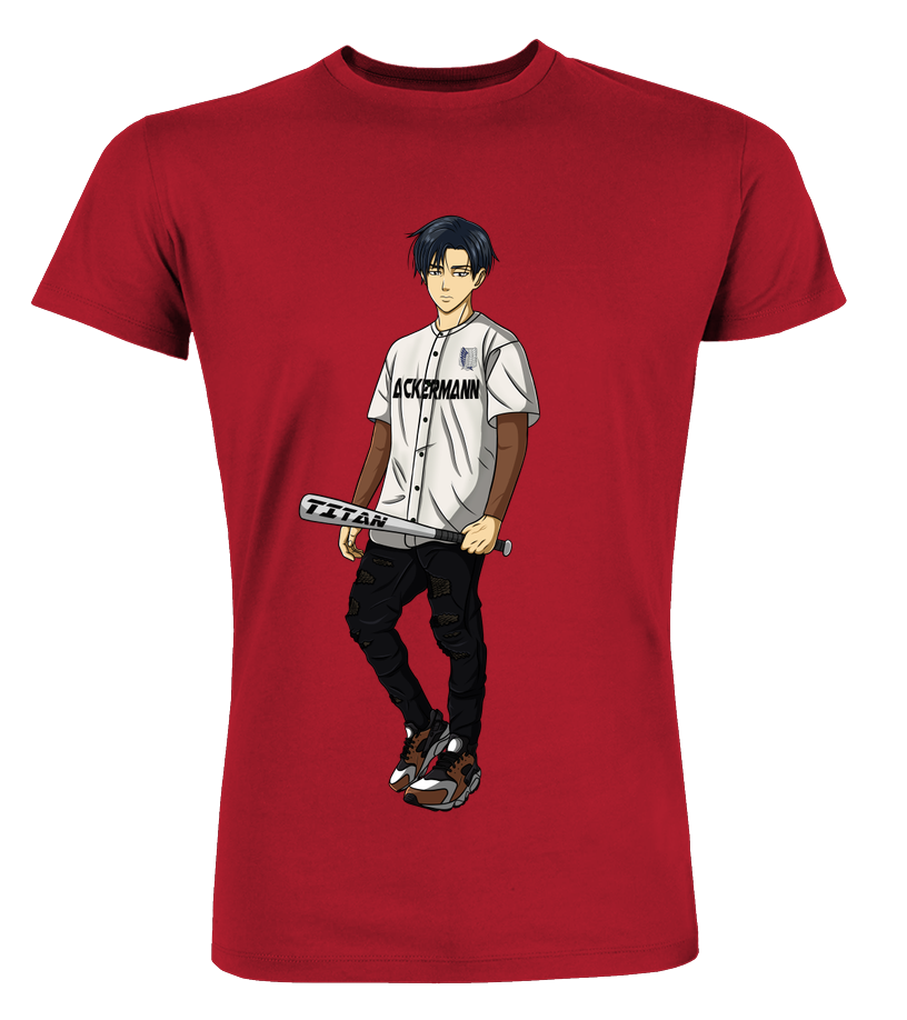 T-Shirt Attaque Des Titans Haute Gamme Livai Baseball